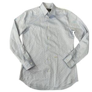 Dsquared2 Men's Polka Dots Shirt Blue Size 46